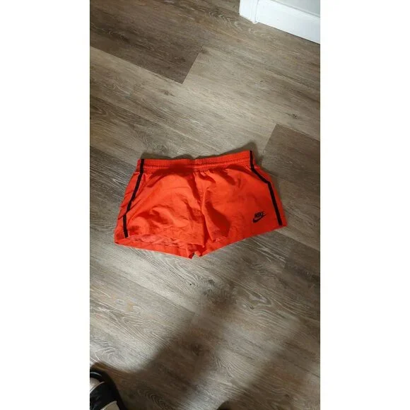 Nike Womens Orange Athletic Shorts With Black Stripe Accents - Lightweight - Picture 2 of 7